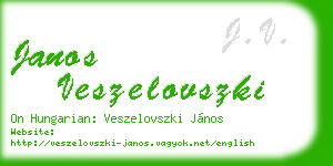 janos veszelovszki business card